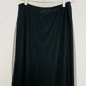 Express pull on black skirt with gauzy outer layer